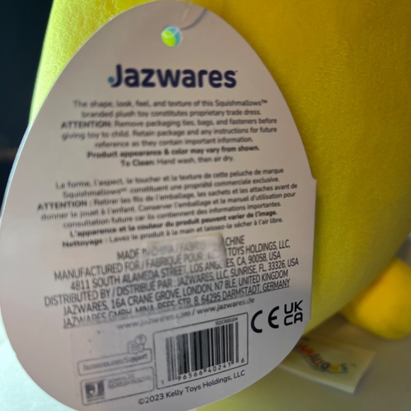 NWT- 8" Squishmallows Belton - Ages 3+ Yellow Lemon Bear - Picture 2 of 6